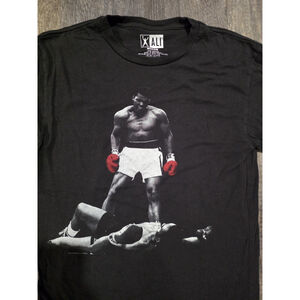 Muhammad Ali Mens Medium Ali Black Short Sleeve Graphic Cotton T Shirt
